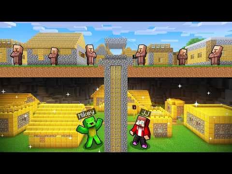 JJ and Mikey found a SECRET RICH VILLAGE in Minecraft!