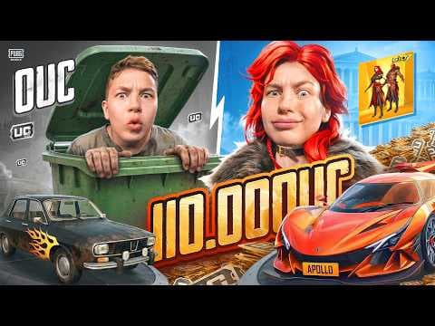 ЭТО САМАЯ ЛУЧШАЯ ПРОКАЧКА АККАУНТА ПОДПИСЧИКУ НА 110.000 UC, В PUBG MOBILE - С ВЕБКОЙ РЕАКЦИЯ