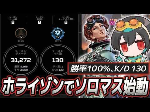 【キルレ130】ホライゾンでソロマスターを始めたらK/Dがバケモノになった【APEX/4rufa/REJECT/Horizon】