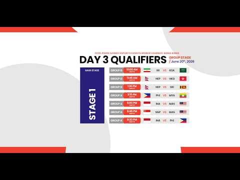 2026 Asian Games Esports Events Mobile Legends: Bang Bang Qualifiers Day 3