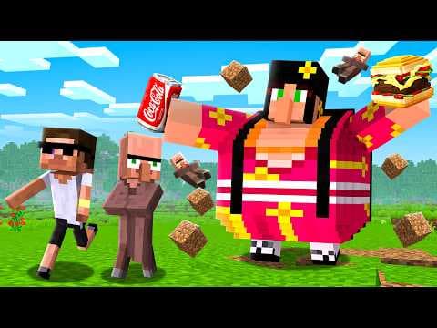 My GIRLFRIEND become FAT and tried to EAT ME in Minecraft!