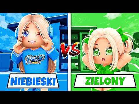 TYLKO KOLOR NIEBIESKI vs ZIELONY z MAŁĄ AMI na BROOKHAVEN w ROBLOX!