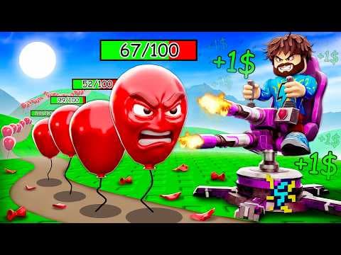 😰Мы Лопнули 9,867,391 ШАРИК Чтобы ЗАЩИТИТЬ БАЗУ в Роблокс! + Кабан