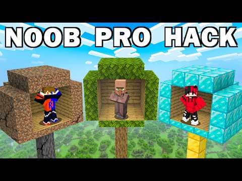 NOOB vs PRO vs HACKER TREE HOUSE in Minecraft